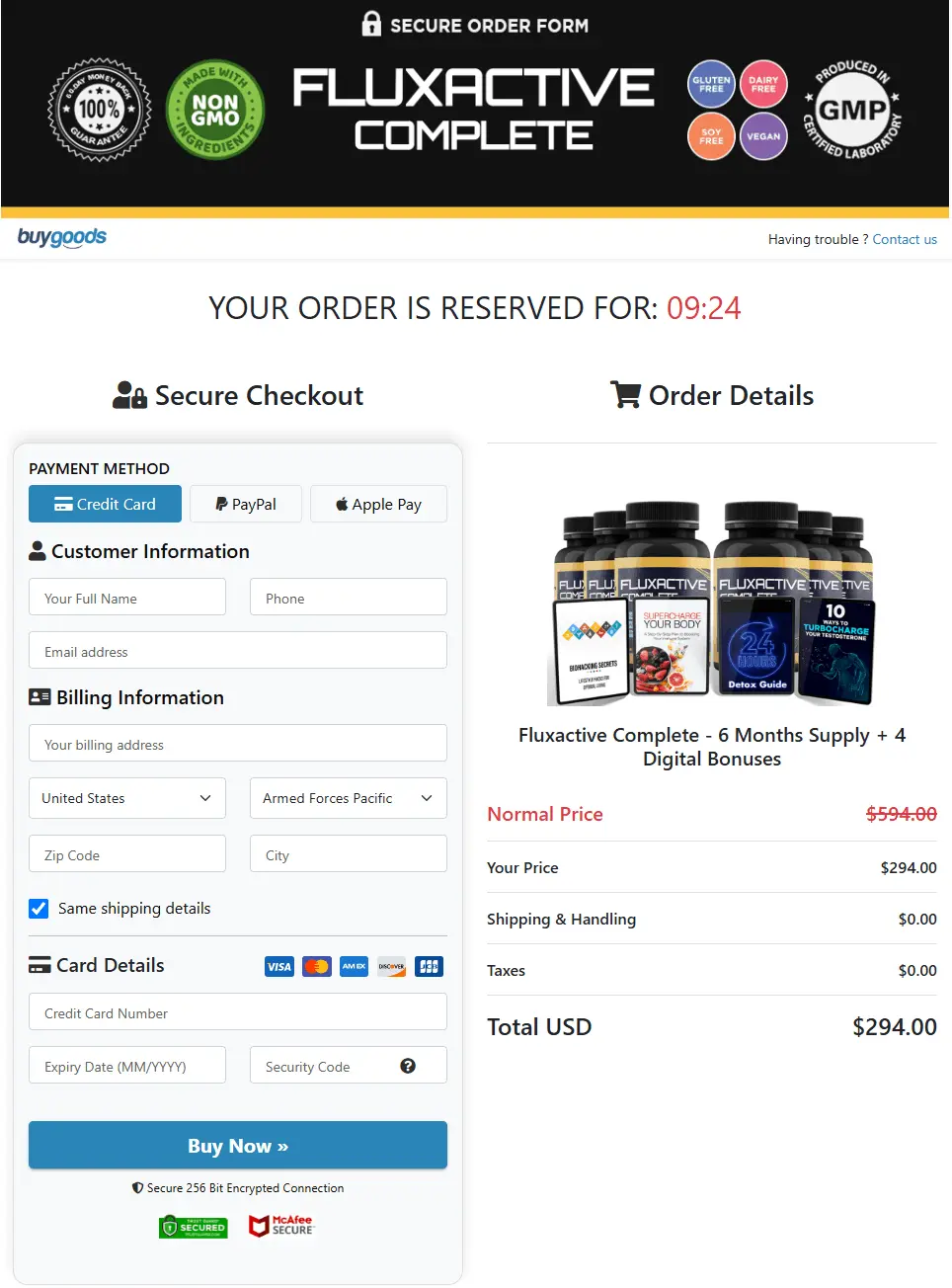 fluxactive complete buy page